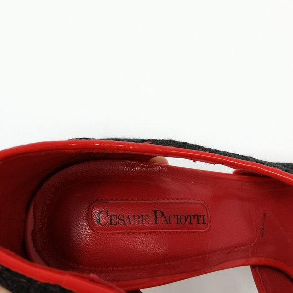 Cesare Paciotti Red Patent Lace Heels - Picture 11 of 14